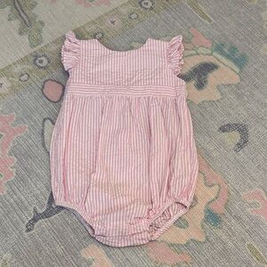 Pink/white seersucker bubble (18-24m)